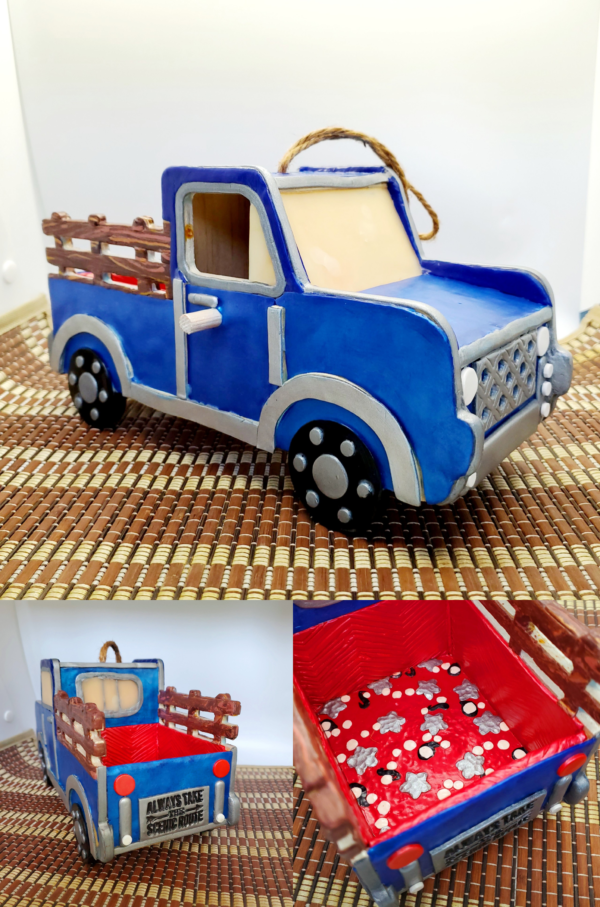 Blue Pick Up Truck Birdhouse